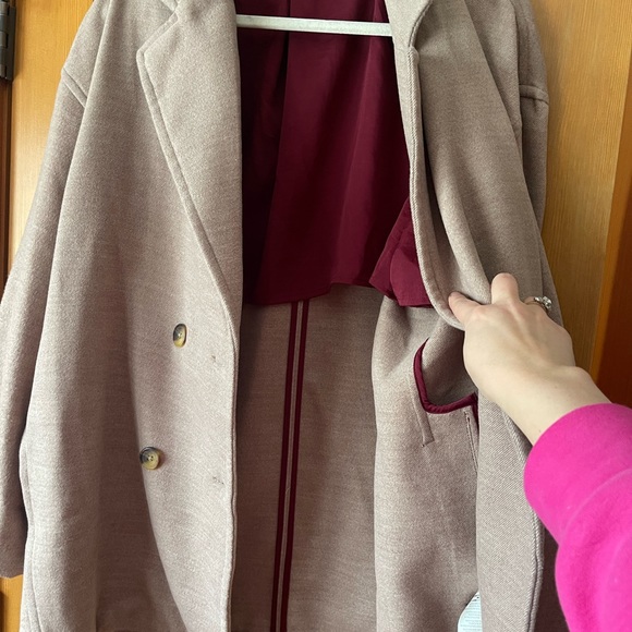 Free People Blazer Double Breast Tan with pockets - Picture 6 of 9